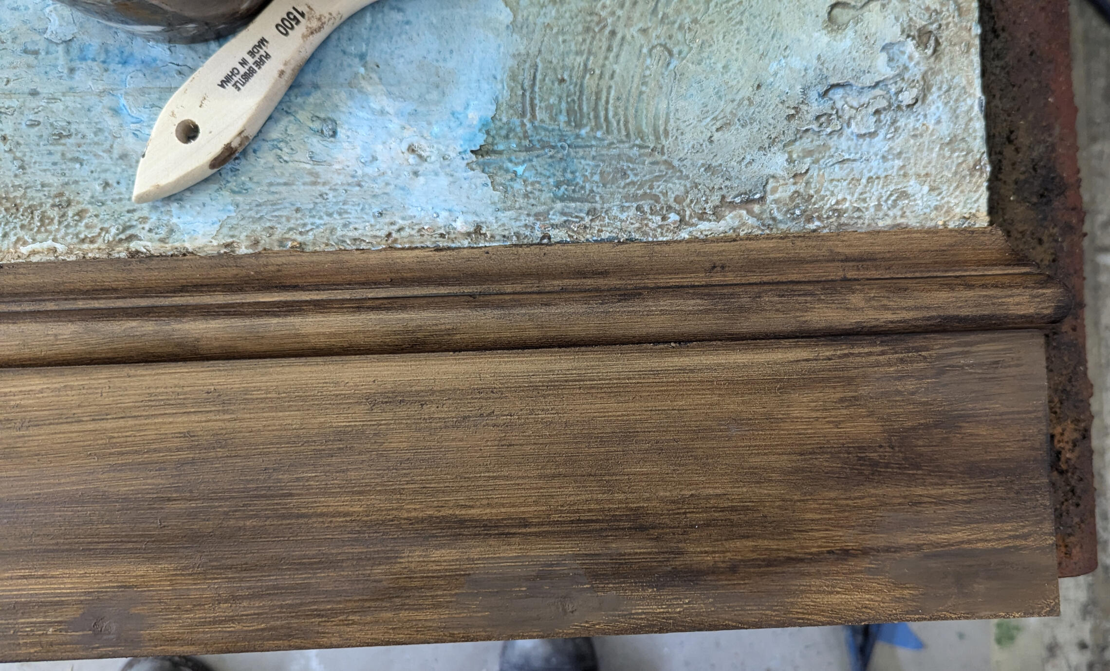 Floorboard woodgrain and hardware disguising for Hadestown Tour (2024)