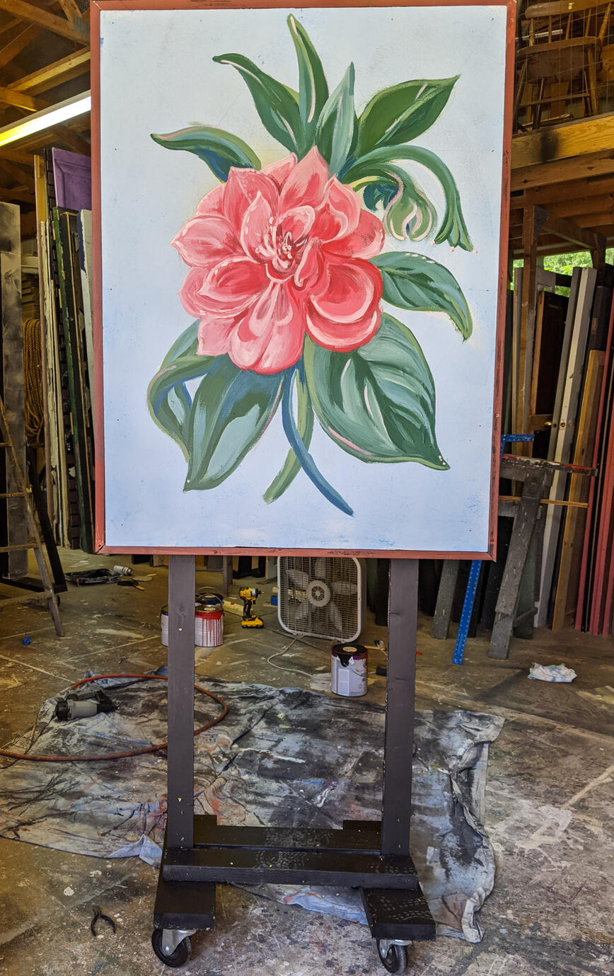Two-sided floating painting for La Traviata (2021)