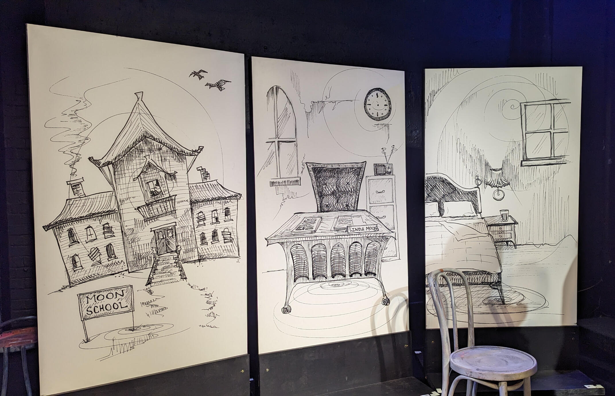 Illustrated panels for Moon School (2023)