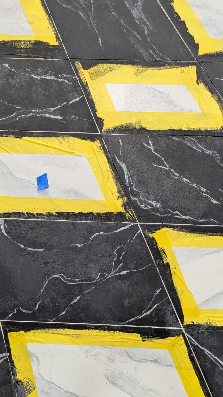 Painted Black Marble Detail